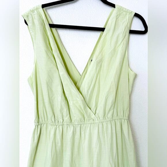 Banana Republic Pale Green Tiered Dress Pockets Womens Sz L Petite EUC - Picture 2 of 7